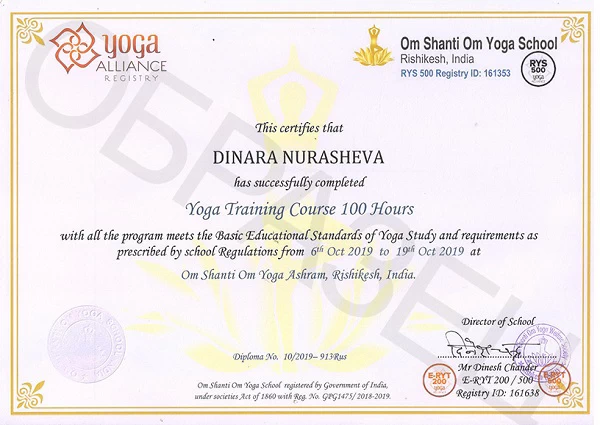 Образец международного сертификата 100-ч
